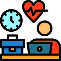 Remote work wellness Line Filled Icon vector