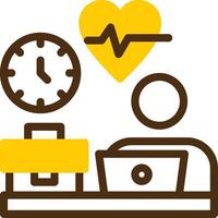 Remote work wellness Yellow Lieanr Circle Icon vector