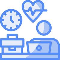 Remote work wellness Line Filled Blue Icon vector