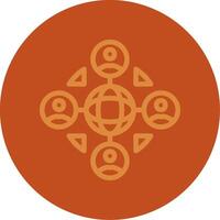 Remote work networking Line Multi color Icon vector