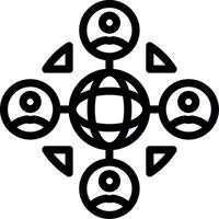 Remote work networking Line Icon vector