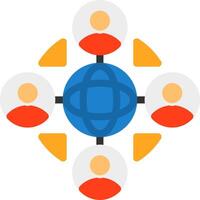Remote work networking Flat Icon vector