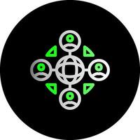 Remote work networking Dual Gradient Circle Icon vector