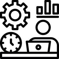 Remote work efficiency Line Icon vector