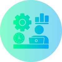 Remote work efficiency Gradient Circle Icon vector