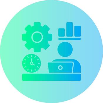 remoto trabajo eficiencia degradado circulo icono vector