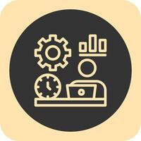 Remote work efficiency Linear Round Icon vector