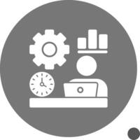 Remote work efficiency Glyph Shadow Icon vector