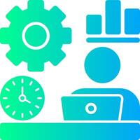 Remote work efficiency Solid Multi Gradient Icon vector