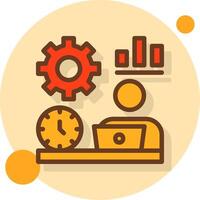 Remote work efficiency Filled Shadow Circle Icon vector