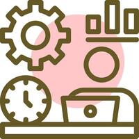 Remote work efficiency Linear Circle Icon vector