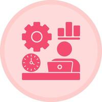 Remote work efficiency Multicolor Circle Icon vector