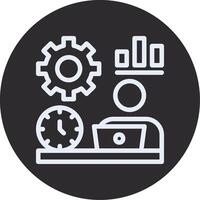 Remote work efficiency Inverted Icon vector