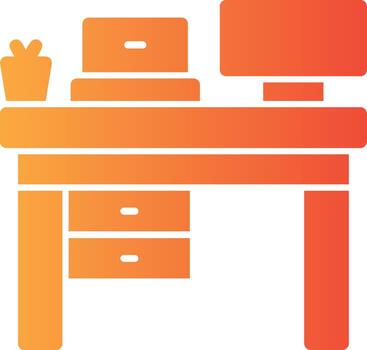 remoto trabajo espacios de trabajo sólido multi degradado icono vector