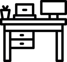 Remote work workspaces Line Icon vector