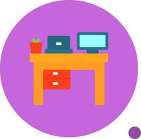 Remote work workspaces Flat Shadow Icon vector