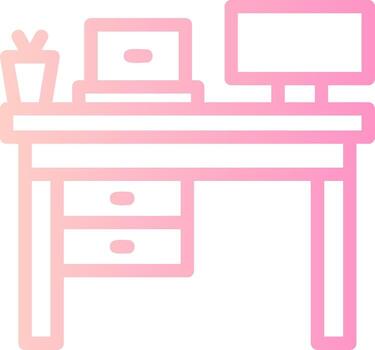 remoto trabajo espacios de trabajo lineal degradado icono vector