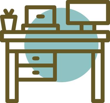 remoto trabajo espacios de trabajo lineal circulo icono vector