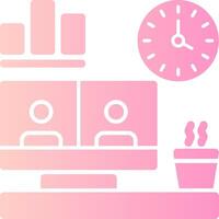 Remote work environment Solid Multi Gradient Icon vector