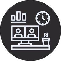 Remote work environment Inverted Icon vector