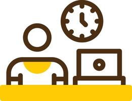 Remote work attire Yellow Lieanr Circle Icon vector