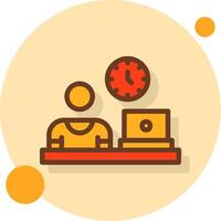 Remote work attire Filled Shadow Circle Icon vector