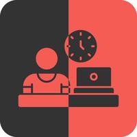 Remote work attire Red Inverse Icon vector