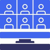 Remote work meetings Solid Two Color Icon vector