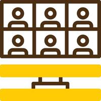 Remote work meetings Yellow Lieanr Circle Icon vector