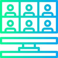 Remote work meetings Linear Gradient Icon vector