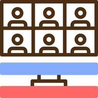 Remote work meetings Color Filled Icon vector