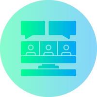 Remote work interviews Gradient Circle Icon vector