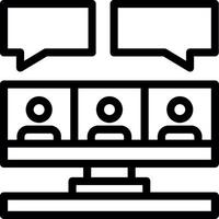 Remote work interviews Line Icon vector
