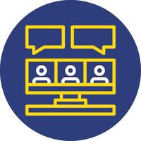 Remote work interviews Dual Line Circle Icon vector