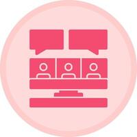 Remote work interviews Multicolor Circle Icon vector