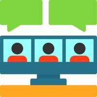 Remote work interviews Flat Icon vector