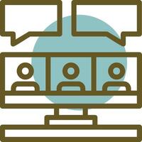 Remote work interviews Linear Circle Icon vector