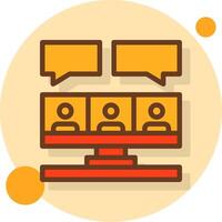 Remote work interviews Filled Shadow Circle Icon vector