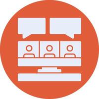 Remote work interviews Glyph Circle Icon vector
