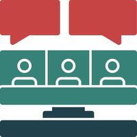Remote work interviews Glyph Two Color Icon vector