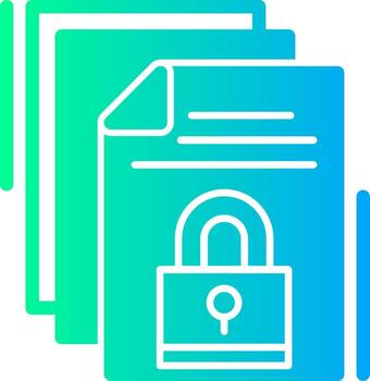 documento proteccion sólido multi degradado icono vector