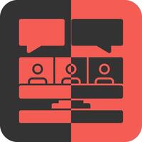 Remote work interviews Red Inverse Icon vector