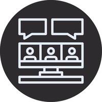 Remote work interviews Inverted Icon vector