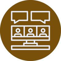 Remote work interviews Outline Circle Icon vector