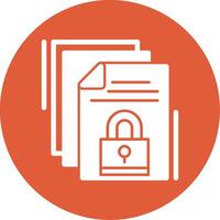 Document protection Glyph Circle Icon vector