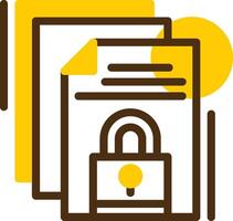 Document protection Yellow Lieanr Circle Icon vector