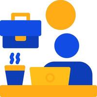 Remote work benefits Flat Two Color Icon vector