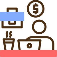 Remote work benefits Color Filled Icon vector