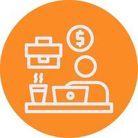 Remote work benefits Outline Circle Icon vector