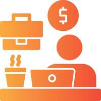 Remote work benefits Solid Multi Gradient Icon vector